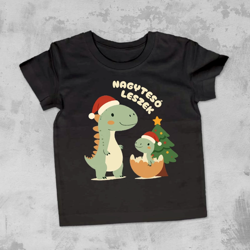 Karácsonyi “Nagytesó leszek” Dínók - Gyerek Póló
