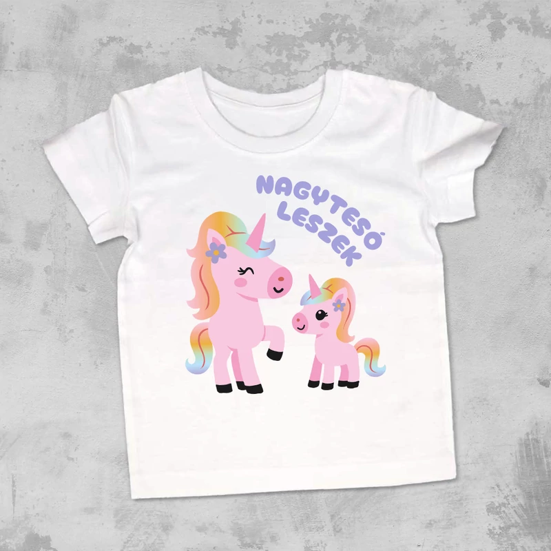 “Nagytesó leszek” Unikornis - Gyerek Póló