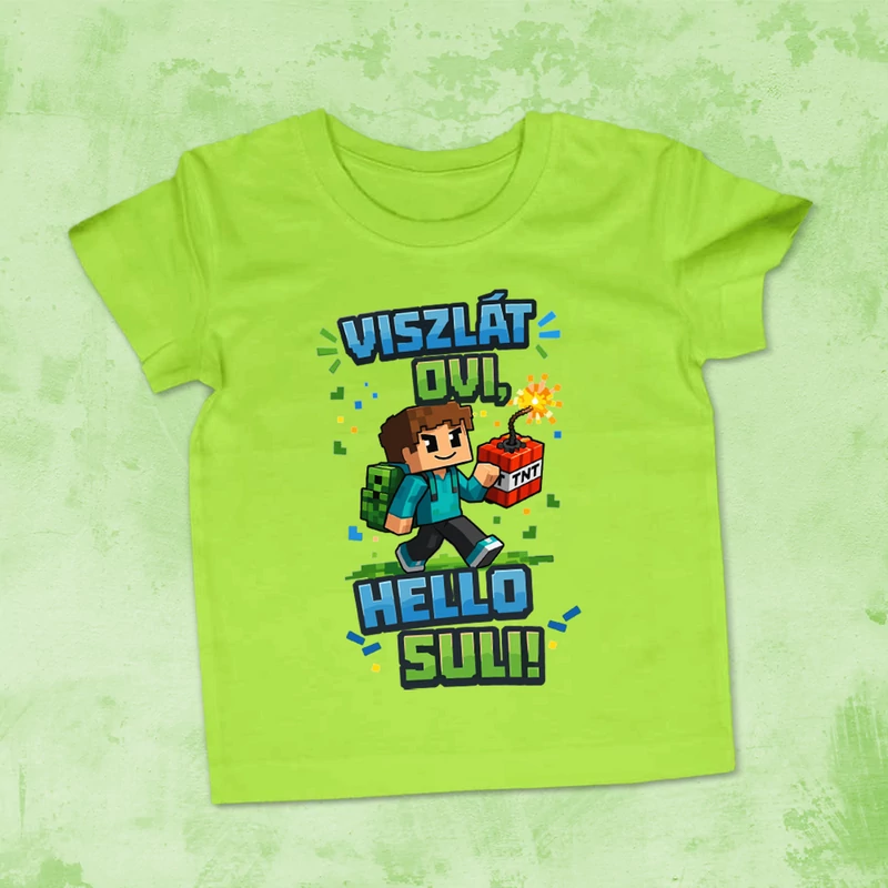 Viszlát ovi! Hello suli! (Minecraft) - Gyerek póló