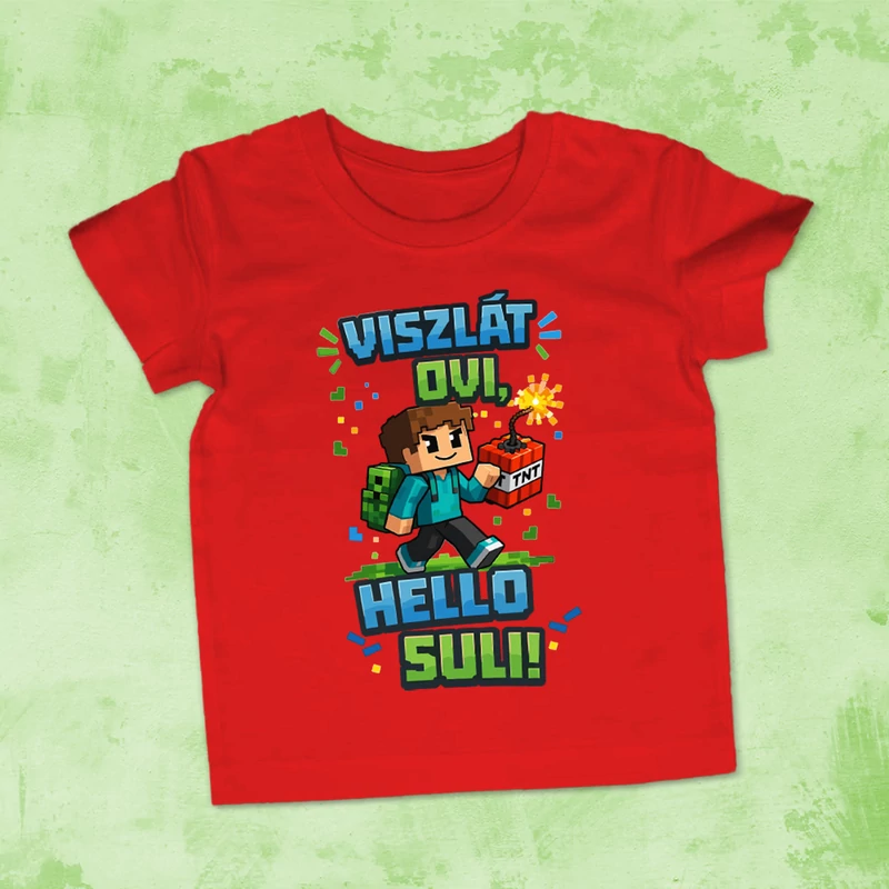 Viszlát ovi! Hello suli! (Minecraft) - Gyerek póló