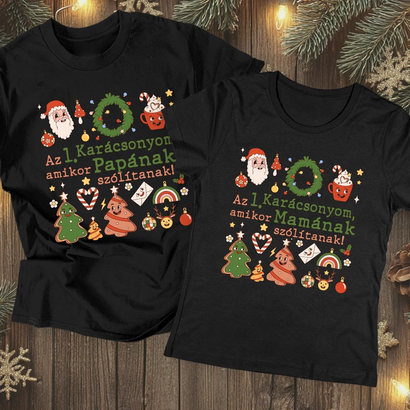 Az 1. Karácsonyunk (RETRO MINTA) - Mama és Papa csomag