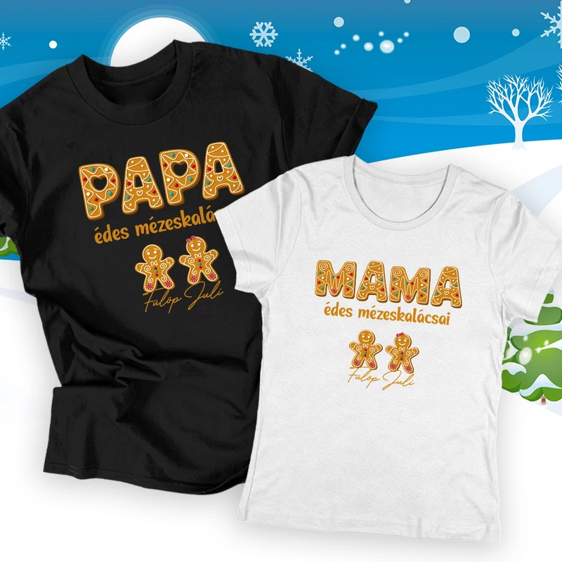 5.) Fekete (papa póló) - fehér (mama póló)