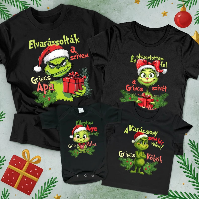 4 részes Grincs Karácsonyi szett (Vicces felirattal)