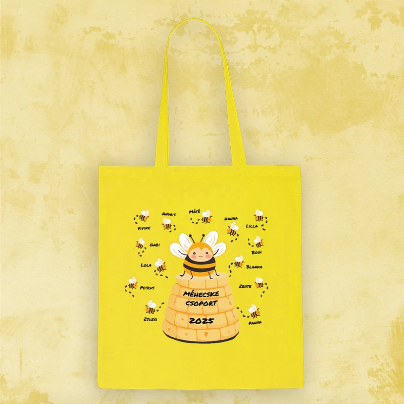 Méhecske  - Búcsú Vászontáska (Ovisok nevével, egyedi)