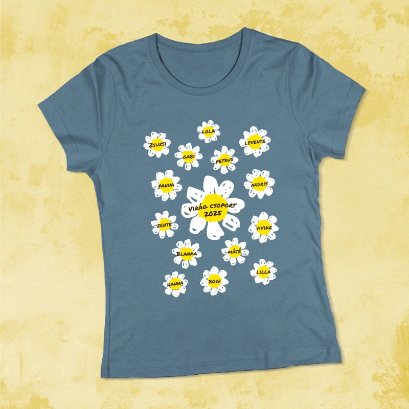 Virágok (Fehér szirom) - Búcsúpóló Óvónéniknek (Ovisok nevével, egyedi)