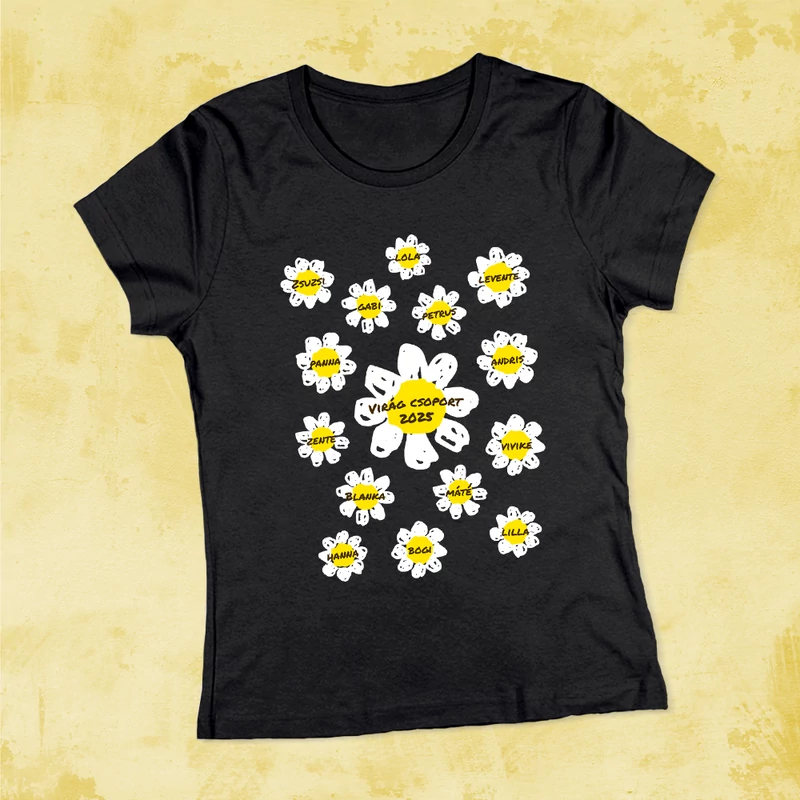 Virágok (Fehér szirom) - Búcsúpóló Óvónéniknek (Ovisok nevével, egyedi)