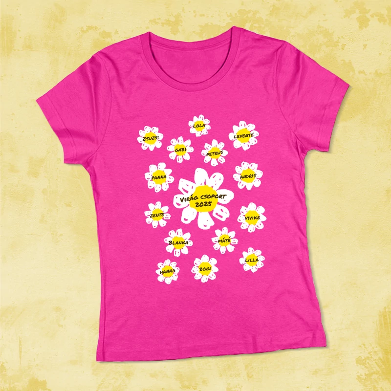 Virágok (Fehér szirom) - Búcsúpóló Óvónéniknek (Ovisok nevével, egyedi)