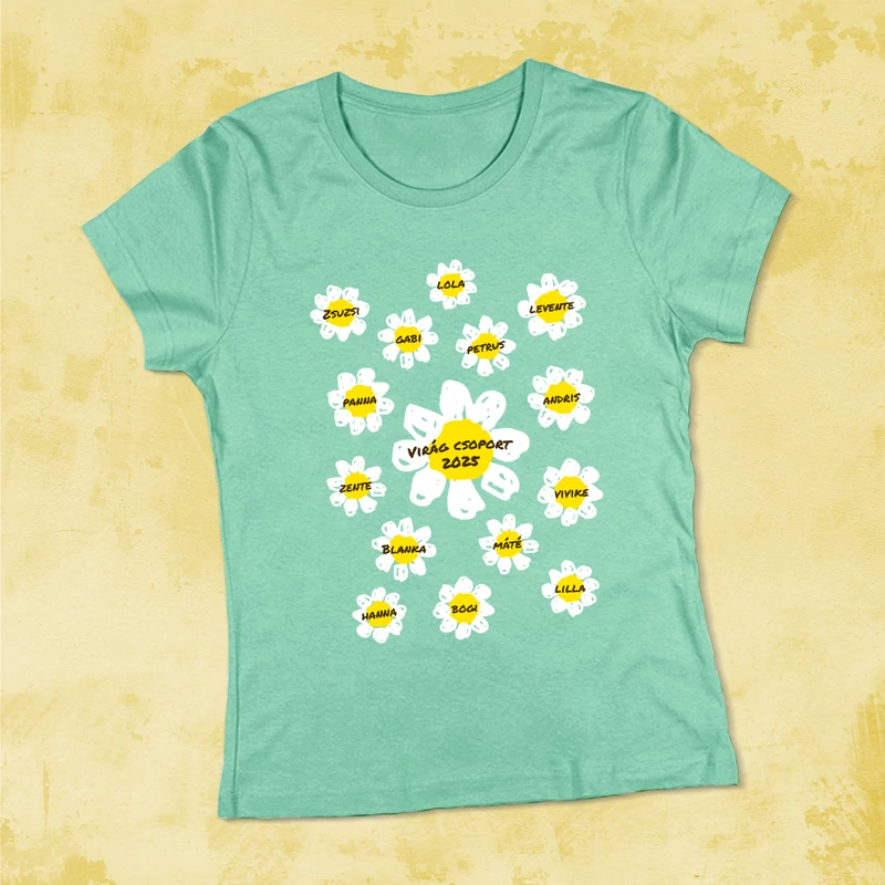 Virágok (Fehér szirom) - Búcsúpóló Óvónéniknek (Ovisok nevével, egyedi)