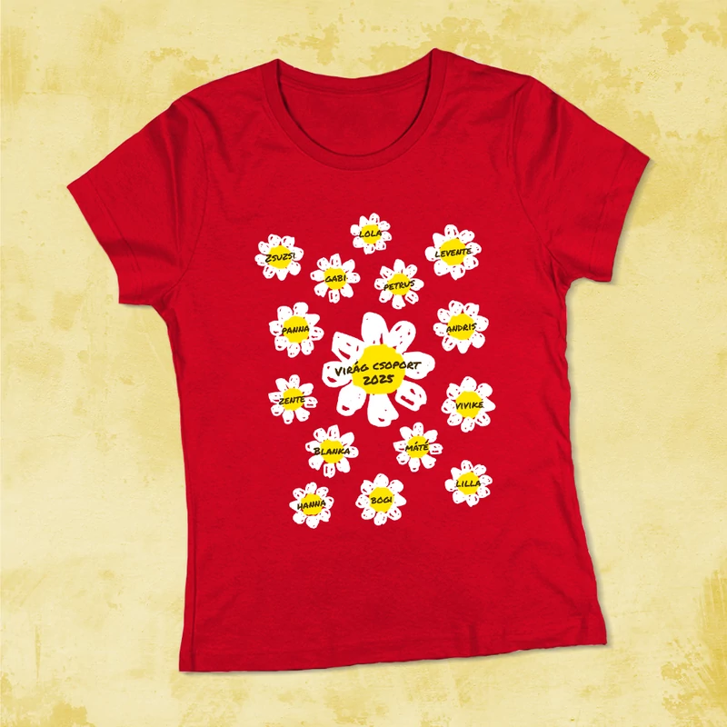 Virágok (Fehér szirom) - Búcsúpóló Óvónéniknek (Ovisok nevével, egyedi)