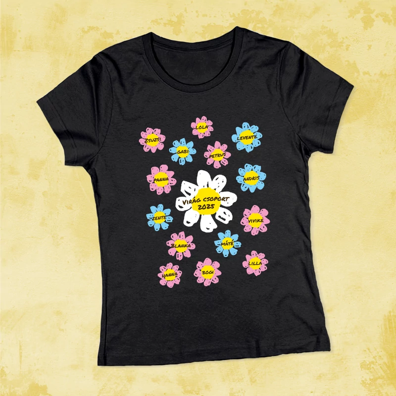 Virágok (Színes szirom) - Búcsúpóló Óvónéniknek (Ovisok nevével, egyedi)
