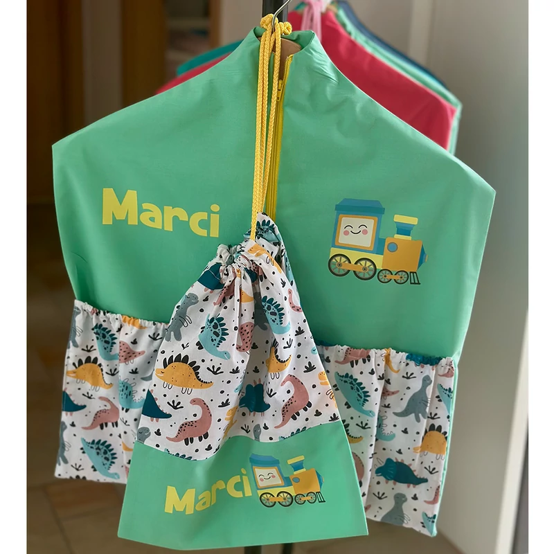 Ovizsák szett - Dinók III. (Menta) - Egyedi felirattal is rendelhető