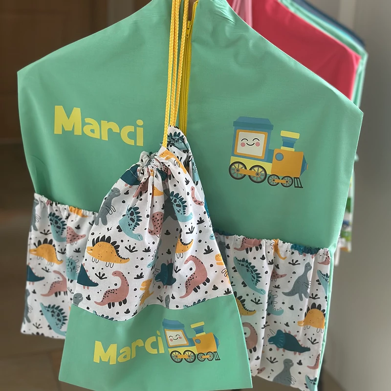 Ovizsák szett - Dinók III. (Menta) - Egyedi felirattal is rendelhető