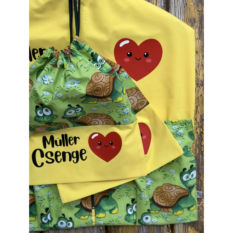 Ovizsák szett - Teknősbéka (Sárga) - Egyedi felirattal is rendelhető