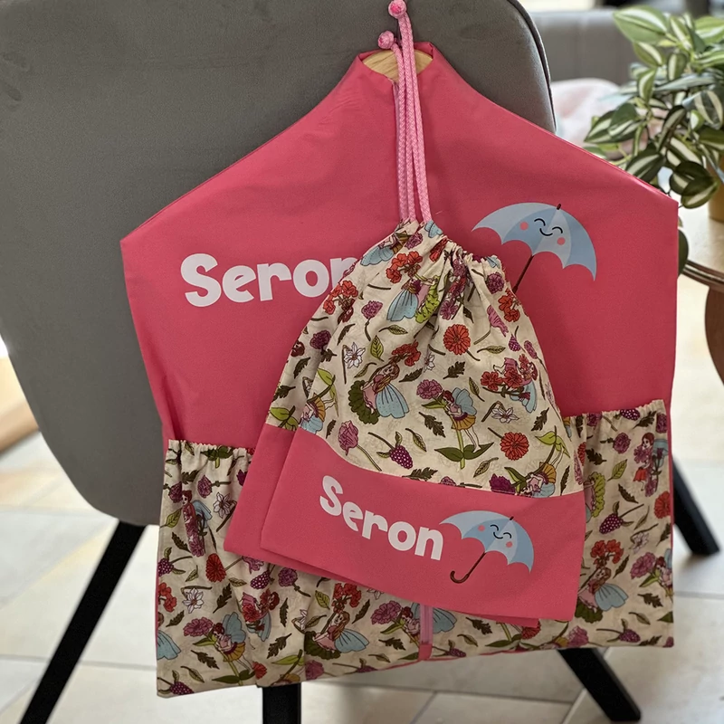 Ovizsák szett - Virágtündér  (Piros, sárga, málna vagy rózsaszín) - Egyedi felirattal is rendelhető