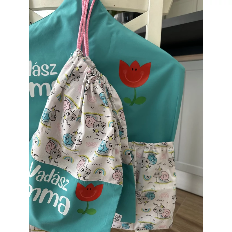 Ovizsák szett - Csigabiga (Türkiz) - Egyedi felirattal is rendelhető