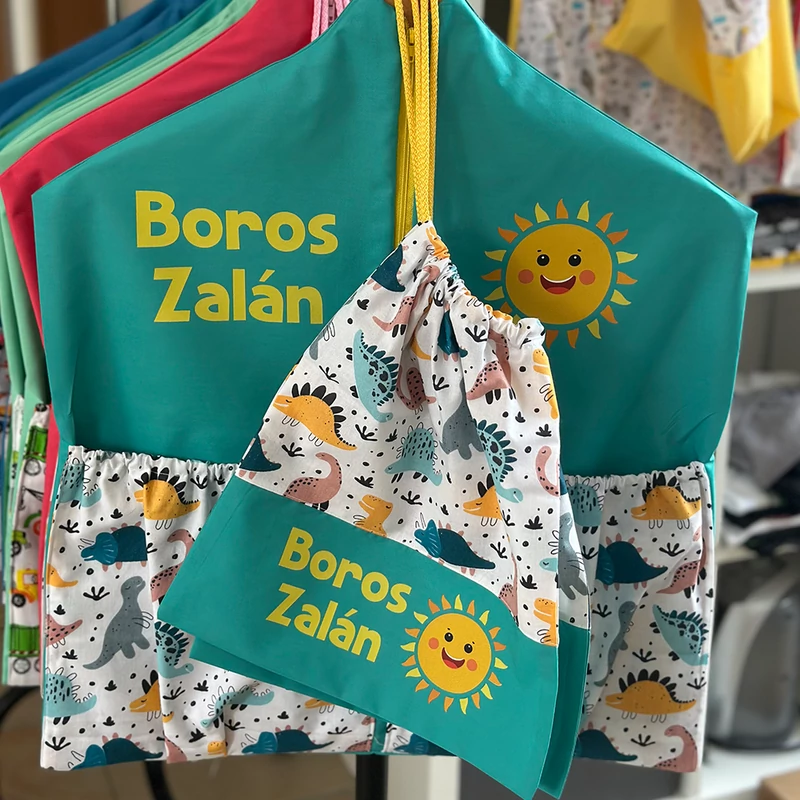 Ovizsák szett - Dinók III. (Türkiz) - Egyedi felirattal is rendelhető