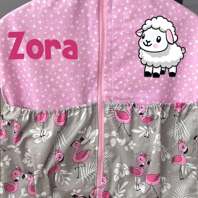 Ovizsák szett - Flamingó (Rózsaszín, csillagos) - Egyedi felirattal is rendelhető