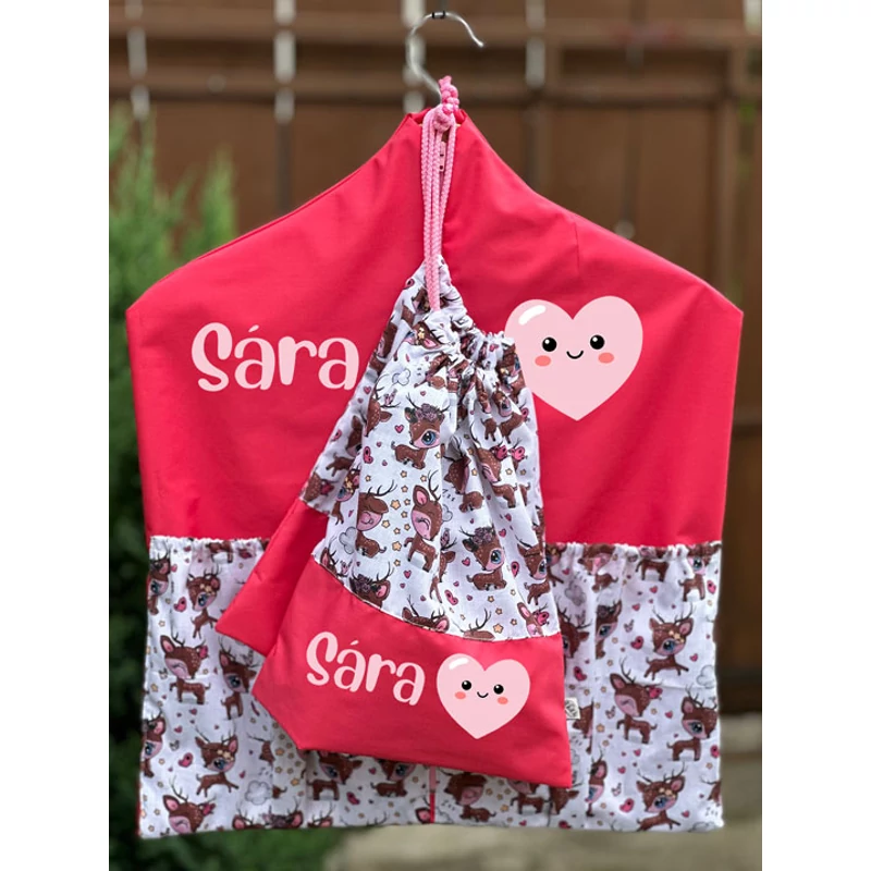 Ovizsák szett - Őzike (Rózsaszín) - Egyedi felirattal is rendelhető