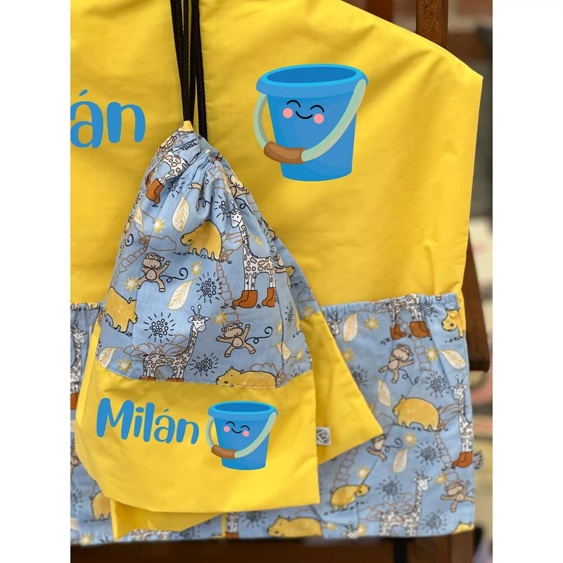 Ovizsák szett - Afrikai állatok (Sárga) - Egyedi felirattal is rendelhető