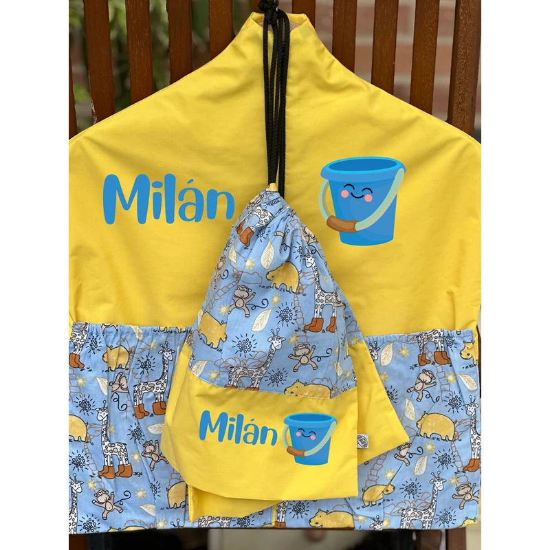 Ovizsák szett - Afrikai állatok (Sárga) - Egyedi felirattal is rendelhető