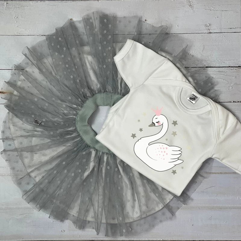 Hattyú - Tütü szett (Szürke hajpánttal)