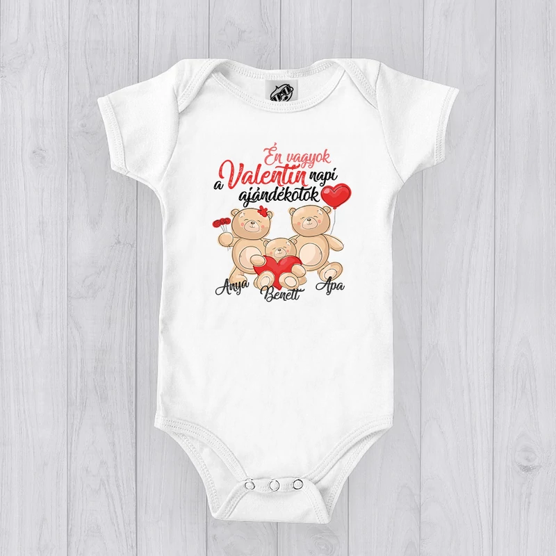 Én vagyok a Valentin napi ajándékotok (Baba nevével) - Babaruha