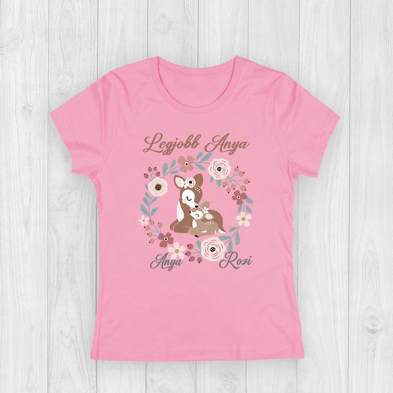 Legjobb anya, Őzike bambival (Egyedi névvell) - Női póló