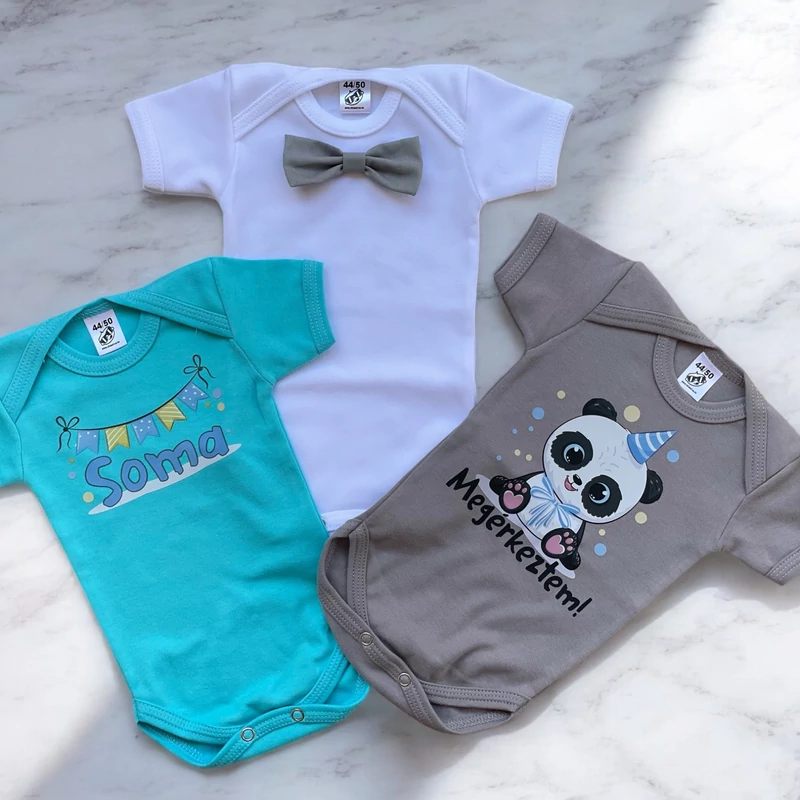 Panda Maci Megérkeztem -  Babadoboz (Egyedi névvel)