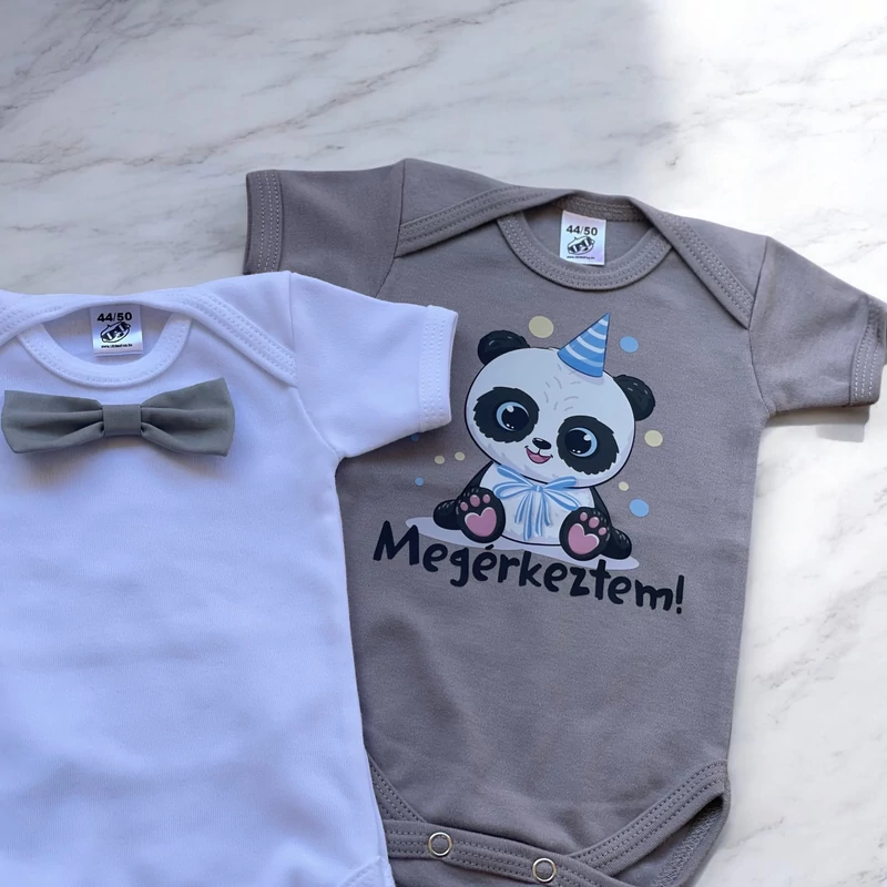 Panda Maci Megérkeztem -  Babadoboz (Egyedi névvel)