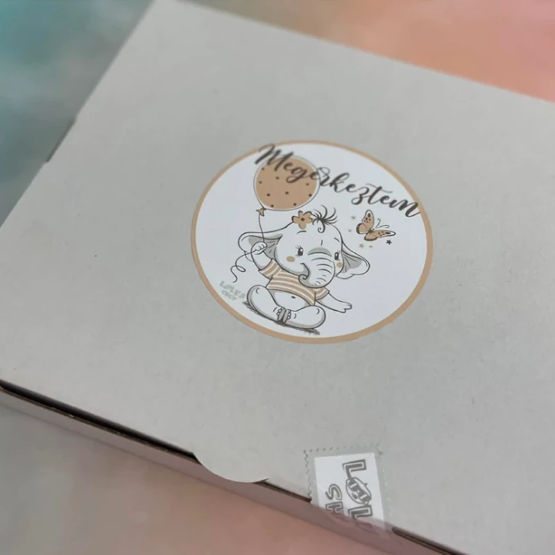 Elefáni Megérkeztem - Babadoboz (Egyedi név + Hajpánt)