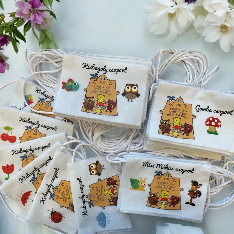 Egyedi tervezésű Ballagási tarisznya egyedi névvel, ovis jellel (07B típus, egyedi)