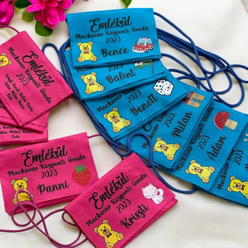 Egyedi tervezésű Ballagási tarisznya egyedi névvel, ovis jellel (07B típus, egyedi)