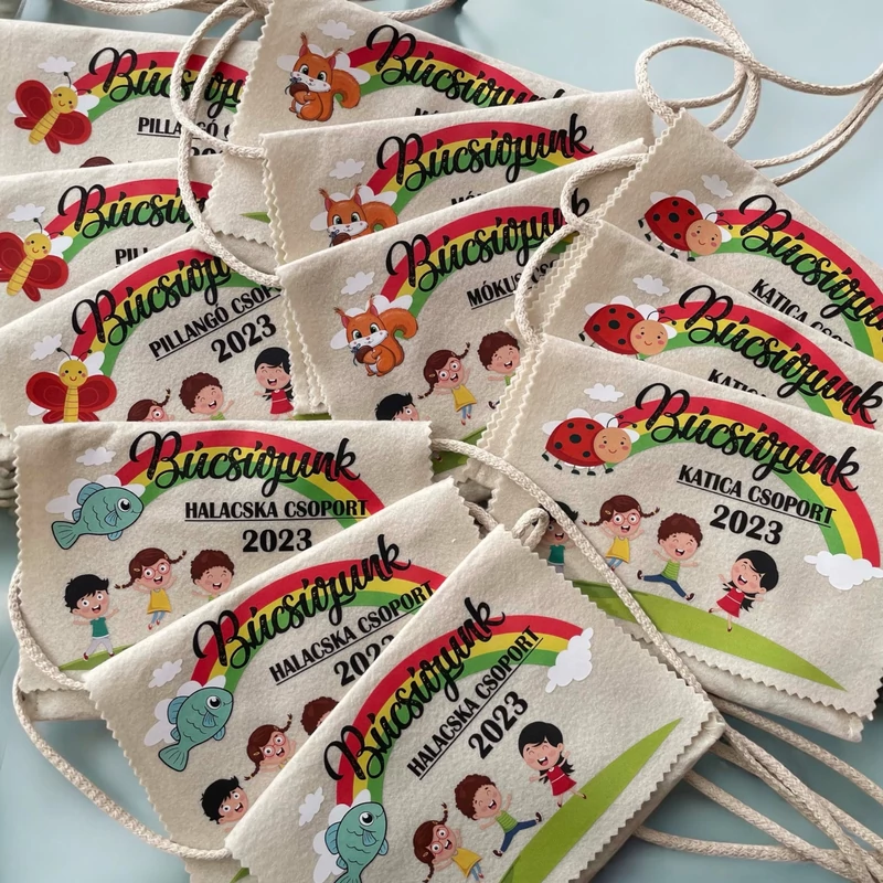 Ballagási tarisznya "Szivárvány" mintával (04A típus, egységes)